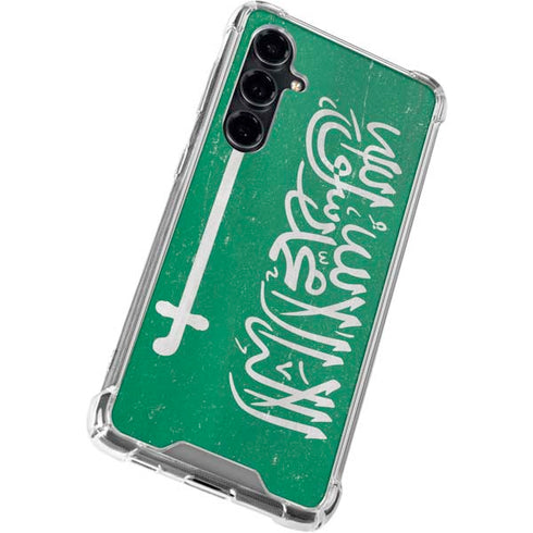 Saudi Arabia Flag Distressed Galaxy S23 FE Clear Case